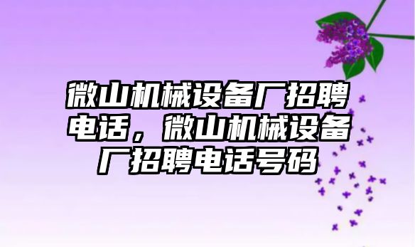 微山機(jī)械設(shè)備廠招聘電話，微山機(jī)械設(shè)備廠招聘電話號碼