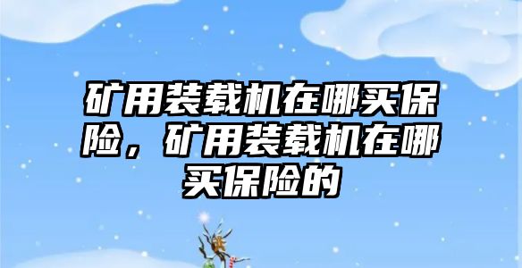 礦用裝載機(jī)在哪買保險，礦用裝載機(jī)在哪買保險的