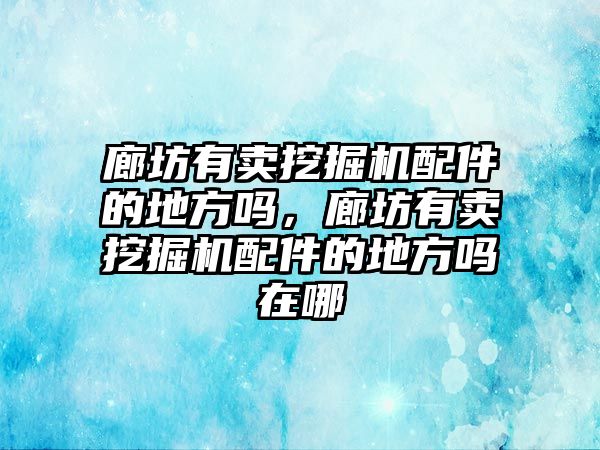 廊坊有賣挖掘機(jī)配件的地方嗎，廊坊有賣挖掘機(jī)配件的地方嗎在哪