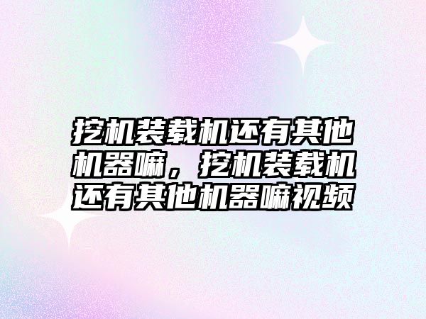 挖機裝載機還有其他機器嘛，挖機裝載機還有其他機器嘛視頻