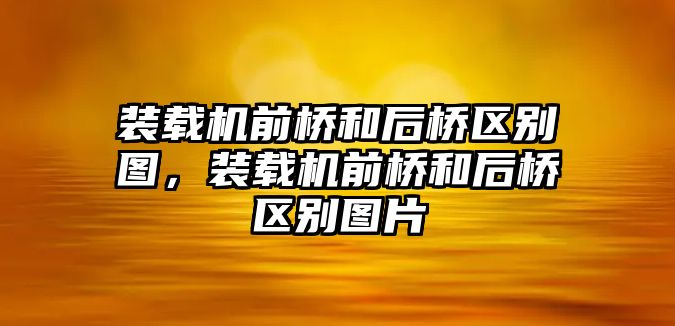 裝載機(jī)前橋和后橋區(qū)別圖，裝載機(jī)前橋和后橋區(qū)別圖片