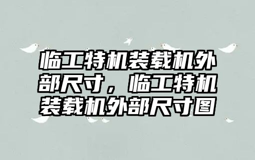 臨工特機(jī)裝載機(jī)外部尺寸，臨工特機(jī)裝載機(jī)外部尺寸圖