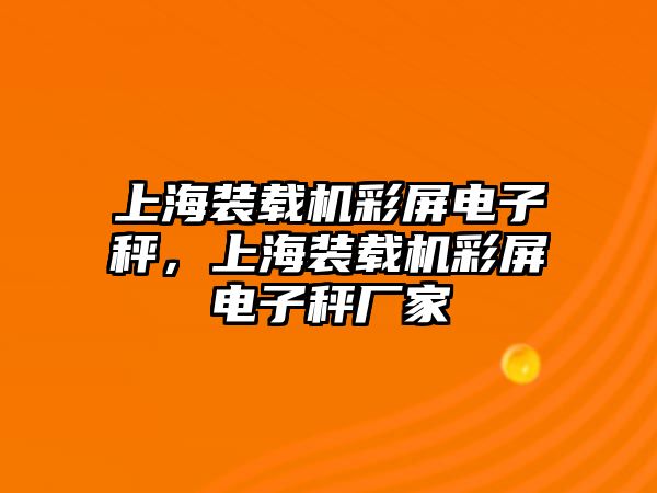 上海裝載機(jī)彩屏電子秤，上海裝載機(jī)彩屏電子秤廠家