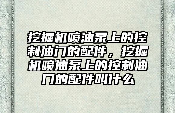 挖掘機噴油泵上的控制油門的配件，挖掘機噴油泵上的控制油門的配件叫什么