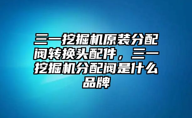 三一挖掘機原裝分配閥轉(zhuǎn)換頭配件，三一挖掘機分配閥是什么品牌