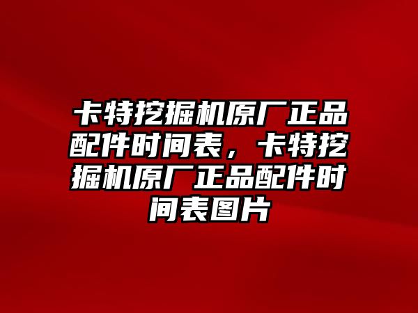 卡特挖掘機(jī)原廠正品配件時(shí)間表，卡特挖掘機(jī)原廠正品配件時(shí)間表圖片