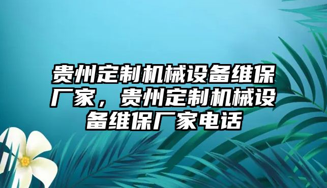 貴州定制機(jī)械設(shè)備維保廠家，貴州定制機(jī)械設(shè)備維保廠家電話