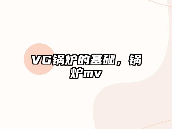 VG鍋爐的基礎(chǔ)，鍋爐mv