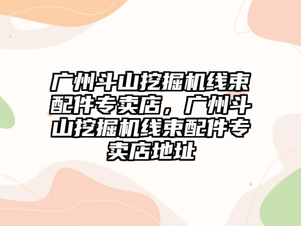 廣州斗山挖掘機線束配件專賣店，廣州斗山挖掘機線束配件專賣店地址