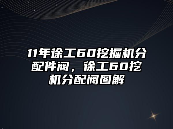 11年徐工60挖掘機分配件閥，徐工60挖機分配閥圖解