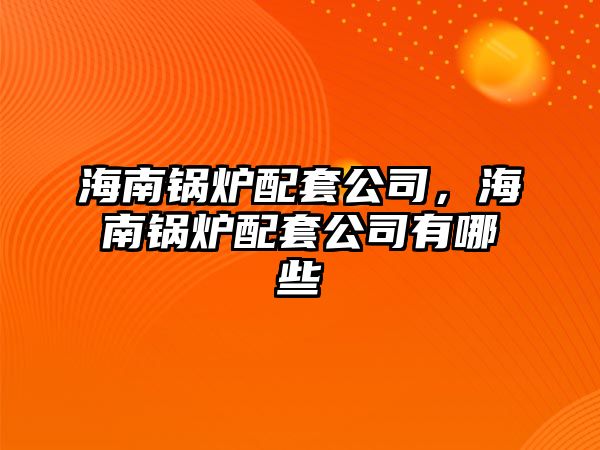 海南鍋爐配套公司，海南鍋爐配套公司有哪些