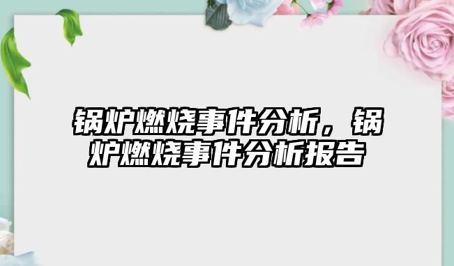 鍋爐燃燒事件分析，鍋爐燃燒事件分析報(bào)告