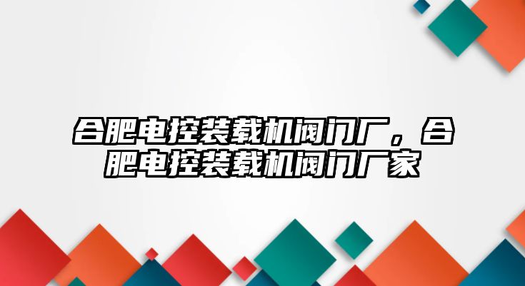 合肥電控裝載機閥門廠，合肥電控裝載機閥門廠家