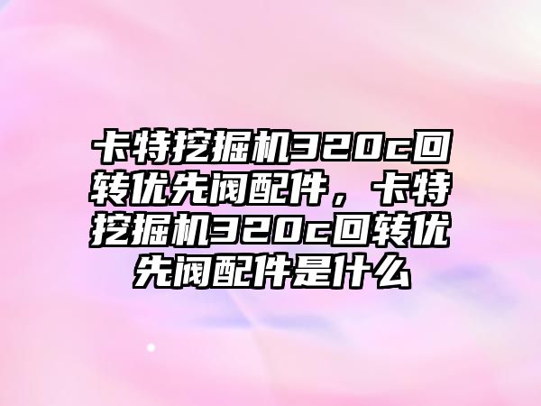 卡特挖掘機320c回轉(zhuǎn)優(yōu)先閥配件，卡特挖掘機320c回轉(zhuǎn)優(yōu)先閥配件是什么