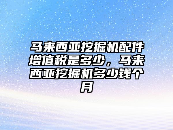 馬來西亞挖掘機(jī)配件增值稅是多少，馬來西亞挖掘機(jī)多少錢個(gè)月