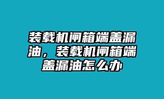 裝載機(jī)閘箱端蓋漏油，裝載機(jī)閘箱端蓋漏油怎么辦