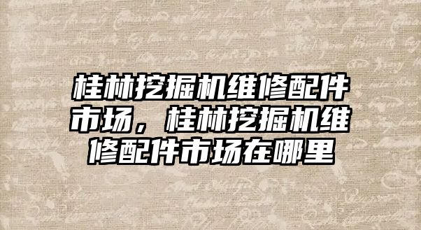 桂林挖掘機(jī)維修配件市場，桂林挖掘機(jī)維修配件市場在哪里