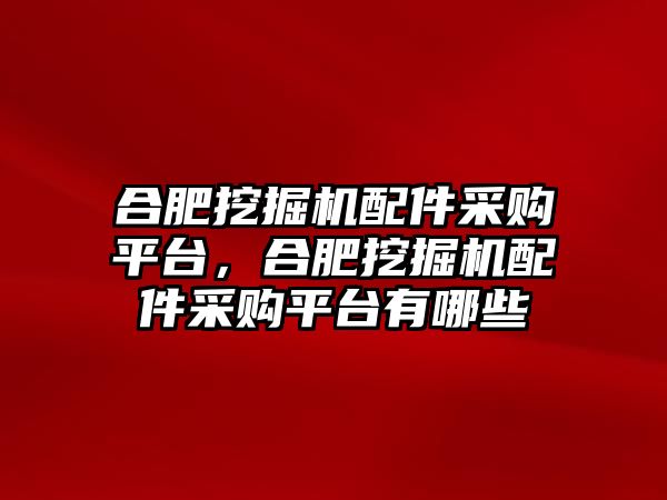 合肥挖掘機配件采購平臺，合肥挖掘機配件采購平臺有哪些