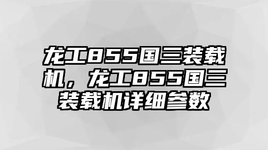 龍工855國三裝載機(jī)，龍工855國三裝載機(jī)詳細(xì)參數(shù)