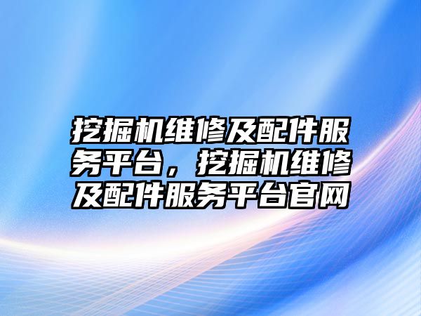 挖掘機維修及配件服務平臺，挖掘機維修及配件服務平臺官網(wǎng)