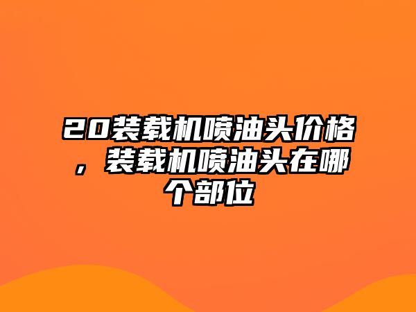 20裝載機(jī)噴油頭價(jià)格，裝載機(jī)噴油頭在哪個(gè)部位