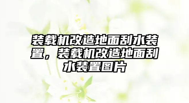 裝載機(jī)改造地面刮水裝置，裝載機(jī)改造地面刮水裝置圖片