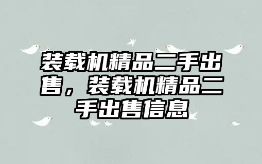 裝載機精品二手出售，裝載機精品二手出售信息