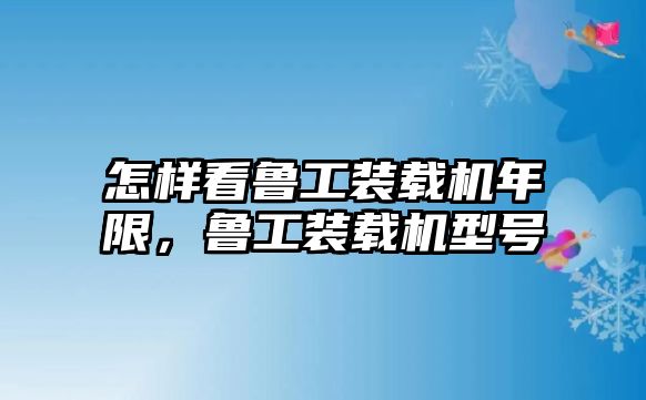 怎樣看魯工裝載機年限，魯工裝載機型號