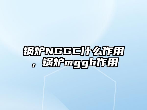 鍋爐NGGC什么作用，鍋爐mggh作用