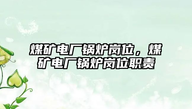 煤礦電廠鍋爐崗位，煤礦電廠鍋爐崗位職責(zé)